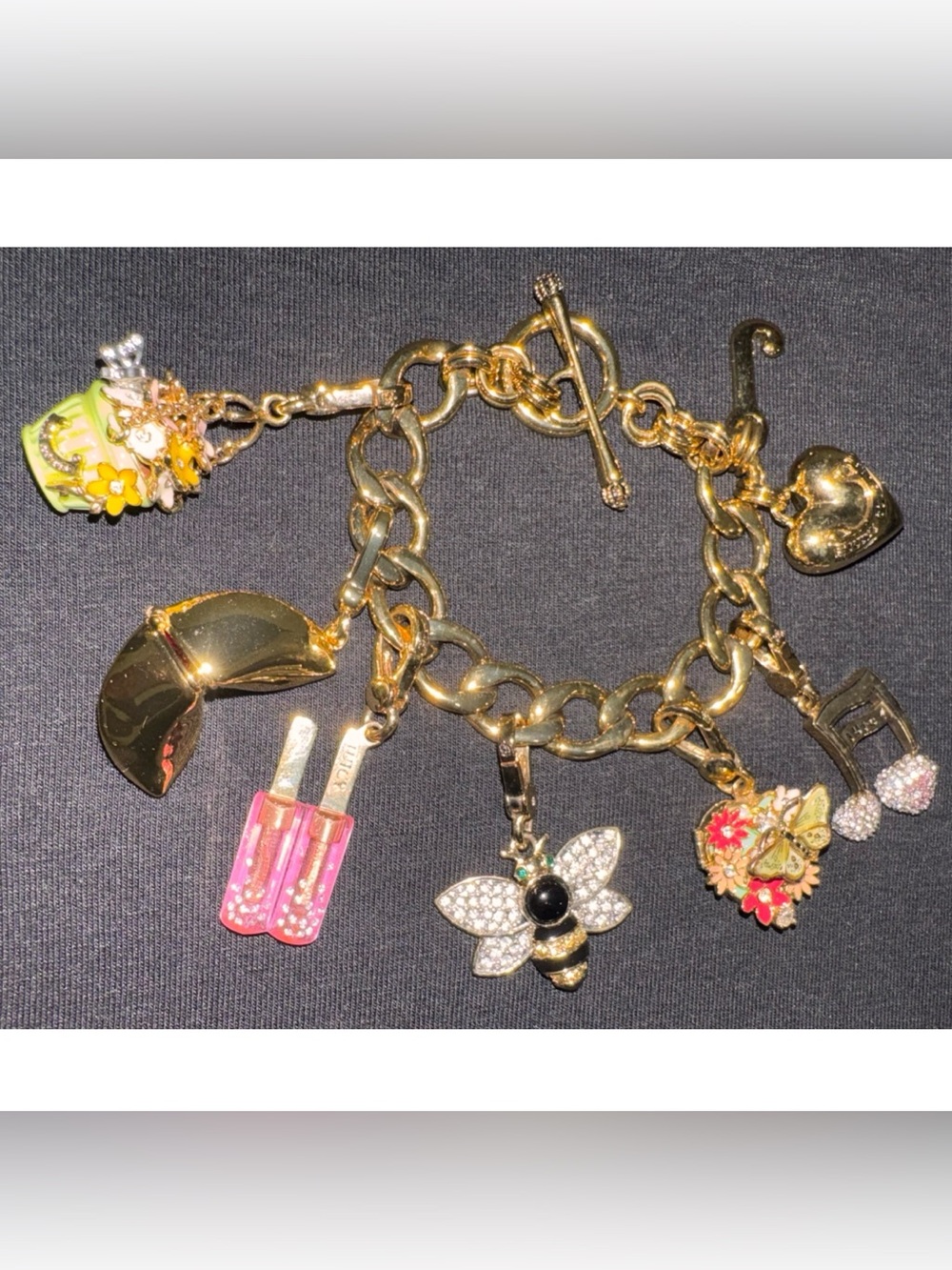 Vintage Y2K Juicy Couture Gold Charm Bracelet